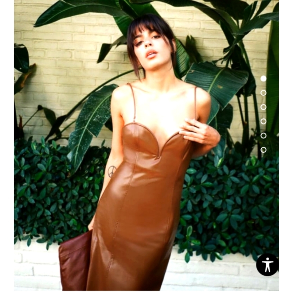 Zara favorite bloggers faux Leather midi dress
